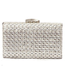 Τσάντα φάκελος clutch ψάθινο-21886 - Ασημί