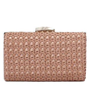 Τσάντα φάκελος clutch ψάθινο-21886 - Ρόζ