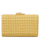 Τσάντα φάκελος clutch ψάθινο-21886 - Κίτρινο