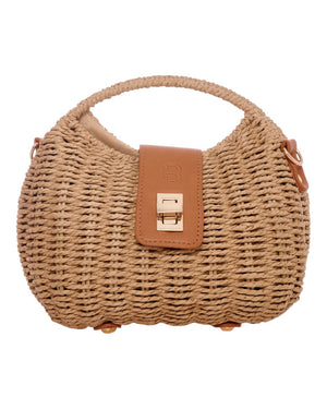 Ψάθινη Τσάντα χειρός KD-39 - Apricot