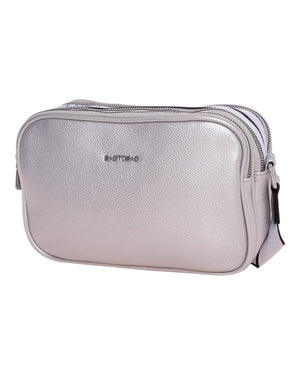 Τσάντα χιαστί  KX8062 - Ασημί