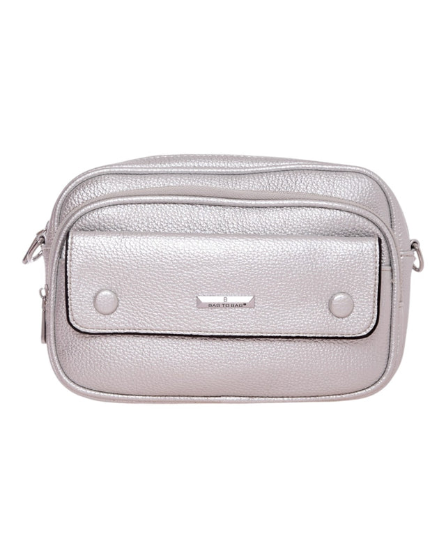 Τσάντα χιαστί ZL-2910 - Ασημί