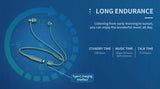 YISON earphones E20 με μαγνήτη, Bluetooth, 12mm, 250mAh, πράσινα