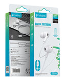CELEBRAT earphones με μικρόφωνο E300, USB-C σύνδεση, Φ10mm, 1.2m, λευκά