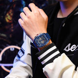 Син часовник Curren RD-190 със син циферблат и синя каишка