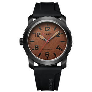 Curren 8454 Brown Ρολόι με Καφέ Καντράν και Καουτσούκ Λουράκι