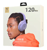 DOQAUS headphones FOCUS 5, ασύρματα & ενσύρματα, Φ40mm, 1000mAh, μωβ