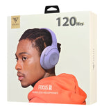 DOQAUS headphones FOCUS 5, ασύρματα & ενσύρματα, Φ40mm, 1000mAh, μωβ