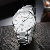 Curren 8434 Silver White Ρολόι με Λευκό Καντράν και Ασημένιο Μπρασελέ