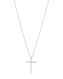 Αλυσίδα λαιμού με σταυρό HLLY-340 - Ασημί