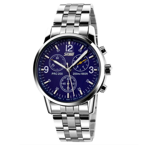 SKMEI 9070 Ανδρικό Ρολόι Silver Blue