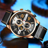 CURREN 8393 Fashion Sport Watches Mens Chronograph Wristwatch Luxury Top Brand Day Date Watch for Men Waterproof Leather Male Clock