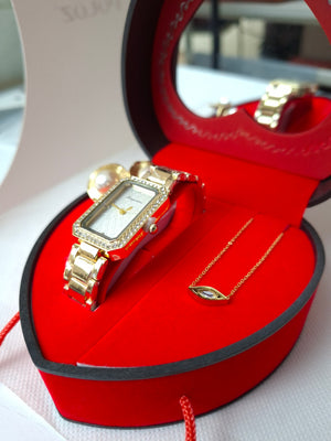 Γυναικείο Σετ Δώρου SD2024 με Ρολόι με Κοσμήματα