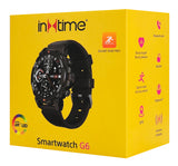 INTIME smartwatch G6 με 2x λουράκια, heart rate, 1.43" AMOLED, GPS, 5ATM, titanium black