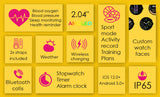 INTIME smartwatch A10 Pro με 2x λουράκια, heart rate, 2.04" AMOLED, IP65, μαύρο