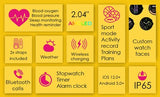 INTIME smartwatch A10 Pro με 2x λουράκια, heart rate, 2.04" AMOLED, IP65, μαύρο