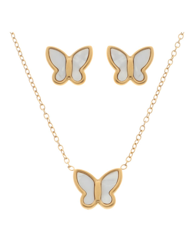 Κρεμαστό σετ λαιμού με σκουλαρίκια JY-8714-11 - Χρυσό