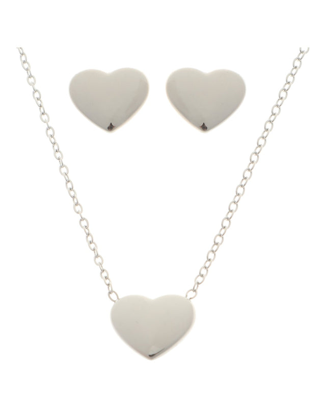 Κρεμαστό σετ λαιμού με σκουλαρίκια JY-8716-11 - Ασημί