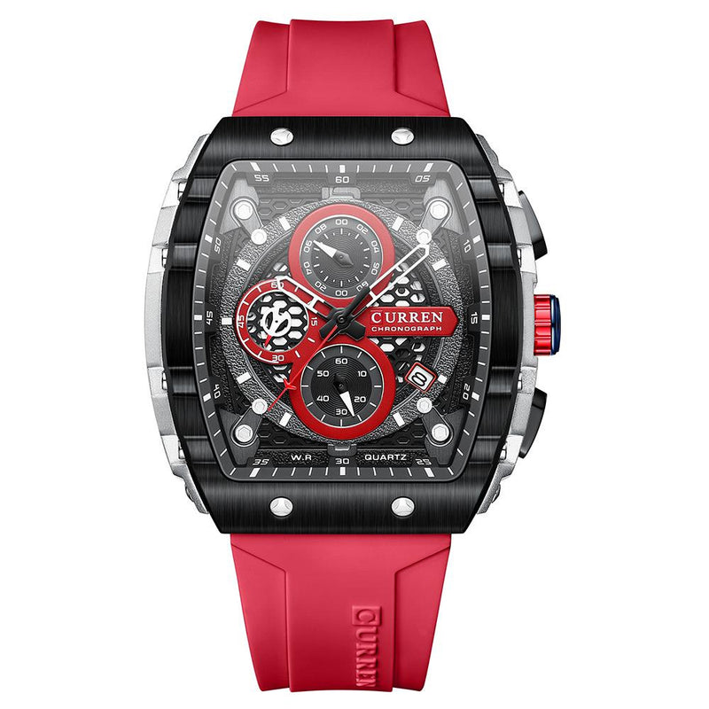 Curren 8442 Red Ρολόι με Μαύρο Καντράν και Κόκκινο Λουράκι