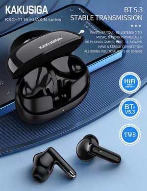 KAKUSIGA earphones με θήκη φόρτισης KSC-1116, True Wireless, 13mm, 40/320mAh, λευκά