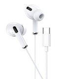 KAKUSIGA earphones με μικρόφωνο KSC-727, USB-C σύνδεση, 14.2mm, 1.2m, λευκά