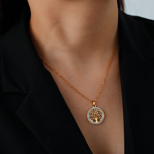 Κολιέ Tree of Life LM1046 Χρυσό από ανοξείδωτο ατσάλι