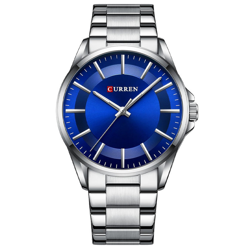 Curren C8429 Silver Blue Ρολόι με Μπλε Καντράν και Ασημένιο Μπρασελέ