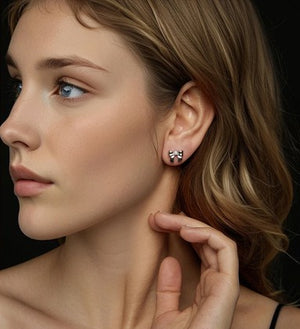 BAMOER σκουλαρίκια καρφωτά MSE085 με μοϊσσανίτη, ασήμι 925, ασήμι