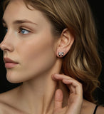 BAMOER σκουλαρίκια καρφωτά MSE085 με μοϊσσανίτη, ασήμι 925, ασήμι