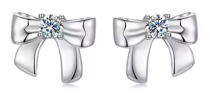 BAMOER σκουλαρίκια καρφωτά MSE085 με μοϊσσανίτη, ασήμι 925, ασήμι