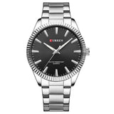 Сребърен черен часовник Curren 8425 с черен циферблат и сребърна гривна