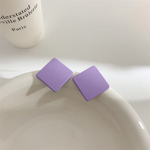 Σκουλαρίκια LM1162 Τετράγωνα Μωβ