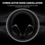 ONEODIO headphones Focus A5, ενσύρματα & ασύρματα, Hybrid ANC, 40mm, 600mAh, μαύρο