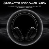 ONEODIO headphones Focus A5, ενσύρματα & ασύρματα, Hybrid ANC, 40mm, 600mAh, μαύρο