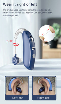 POWERTECH ακουστικό βαρηκοΐας PT-1096, επαναφορτιζόμενο, Bluetooth, μπλε