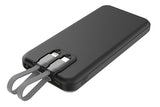 POWERTECH power bank με καλώδια και οθόνη PT-1135 10000mAh, 22.5W, μαύρο