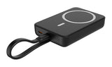 POWERTECH power bank PT-1376 με καλώδιο, 10000mah, magnetic wireless, 20W, μαύρο