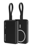 POWERTECH power bank PT-1376 με καλώδιο, 10000mah, magnetic wireless, 20W, μαύρο