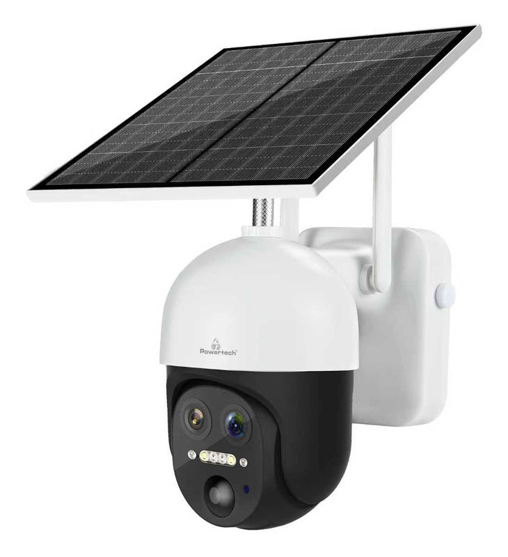 POWERTECH smart ηλιακή κάμερα PT-1497, dual lens, 3MP, 4G, PTZ, SD, IP65