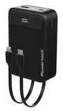 POWERTECH power bank PT-1504 με καλώδια & οθόνη, 20000mah, 22.5W, μαύρο
