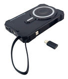 POWERTECH ηλιακό power bank PT-1505 με καλώδιο & φακό, 10000mah, magnetic wireless, 35W, μαύρο