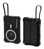 POWERTECH ηλιακό power bank PT-1505 με καλώδιο & φακό, 10000mah, magnetic wireless, 35W, μαύρο