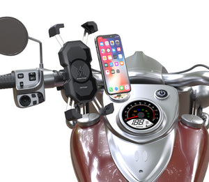 POWERTECH ασύρματος φορτιστής & βάση smartphone μοτοσυκλέτας PTL-024, 7.5W, μαύρη