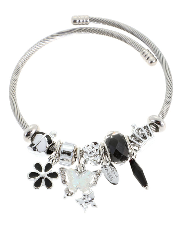 Βραχιόλι με πεταλούδα QW-8101-15 - Μαύρο