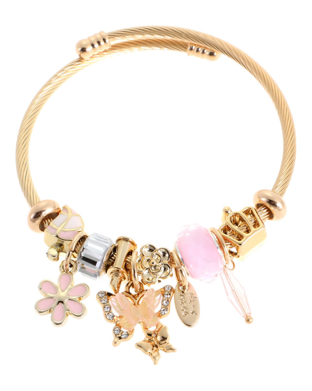 Βραχιόλι με πεταλούδα QW-8101-15 - Ροζ