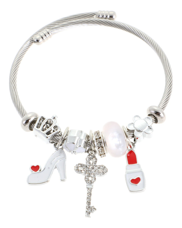 Βραχιόλι γοβάκι QW-8102-15 - Ασημί