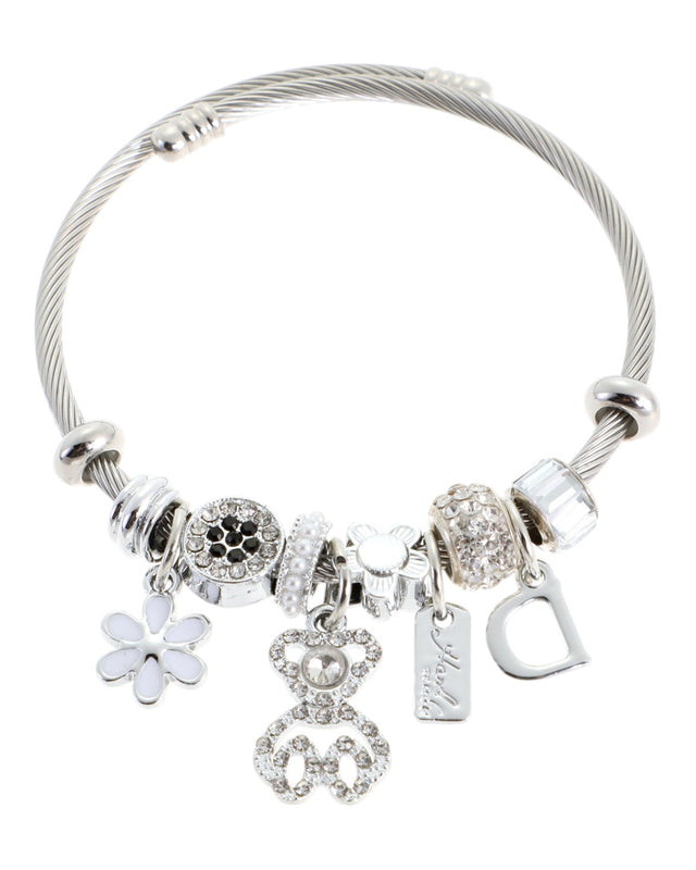 Βραχιόλι αρκουδάκι QW-8103-15 - Ασημί