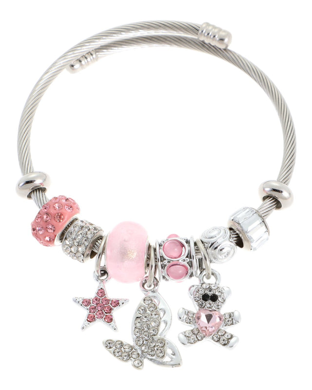 Βραχιόλι πεταλούδα QW-8109-15 - Ρόζ