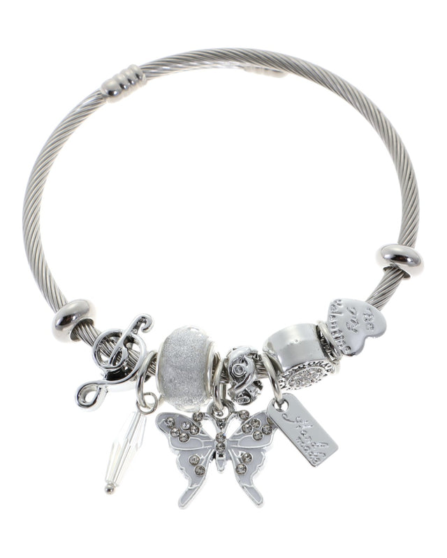 Βραχιόλι πεταλούδα QW-8115-15 - Ασημί