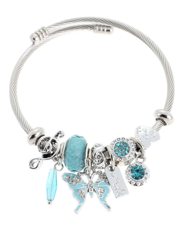 Βραχιόλι πεταλούδα QW-8115-15 - Γαλάζιο